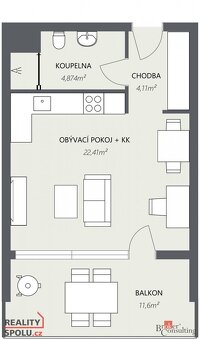 Pronájem, byty/1+kk, 35 m2, Kartónová, Východní Předměstí, 3 - 15