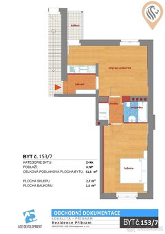Prodej 2+kk v centru Příbrami - Světlý byt s balkonem a skvě - 15