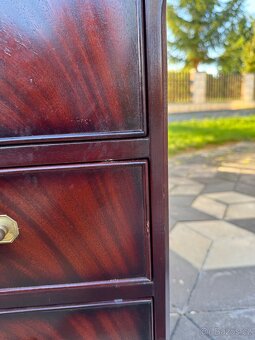 Psací stůl mahagon zelená kůže - 15