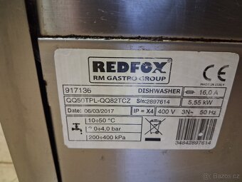 Gastro myčka RedFox QQ50TPL, koše 50x50 cm, spádová - 15