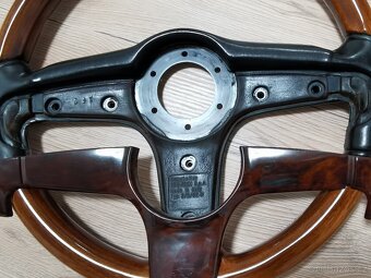 Velmi vzácný volant BBS, kůže, dřevo, W123, W124, W201, E28 - 15