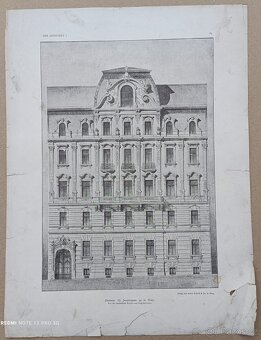 Originální litografické listy z „Der Architekt“ (1895 - 15