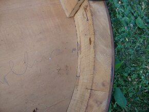 Starožitný dřevěný Gerstl kulatý stůl stolek 74x68 cm masiv - 15