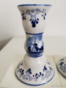 2 porcelánové svícny Delft - 15