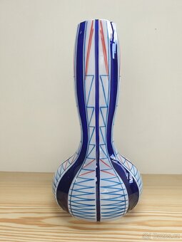 ZAMLUVENO-STAROŽITNÁ PŘEJÍMANÁ SKLENĚNÁ VÁZA RETRO 31CM - 15