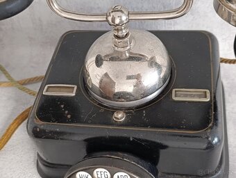Velmi starý těžký dánský kovový telefon KTAS D08 - 15