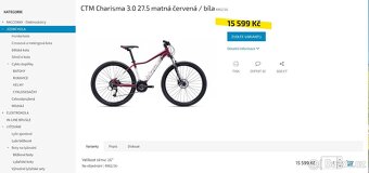 NOVÉ kolo CTM CHARISMA 3.0, rám S/M, kola 27.5" - 15