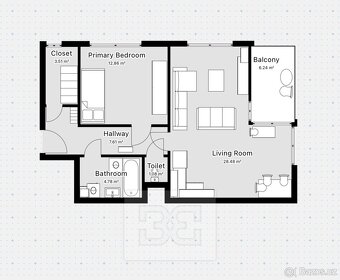 Prodej velmi prostorného bytu 2+kk/B s garáží v projektu Ště - 15