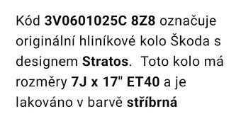 ❄️orig.alu kola Škoda - Stratos 17" - 15
