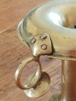 MOSAZNÝ EMPÍROVÝ SVÍCEN BIEDERMEIER Z 19. STOL. FRANCIE - 15