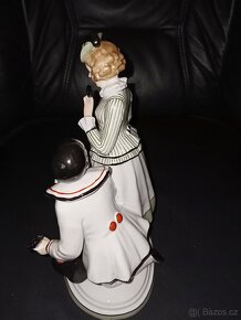 Fasold Stauch Pierrot a kolombína porcelán soška - 15