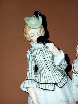 Fasold Stauch Pierrot a kolombína porcelán soška - 15