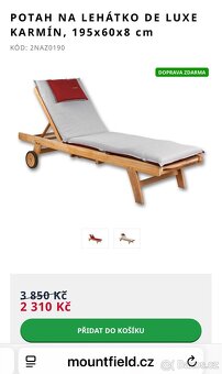 Teaková lehátka včetně potahu 2ks - 15