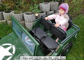 Dětský elektrický vojenský Jeep Willys - 15