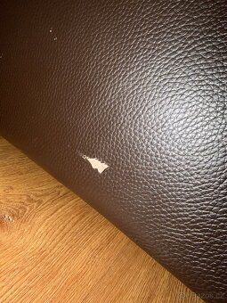 Kožená hnědá sedací souprava DeFo - 15