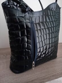 Genuine Leather dámská kabelka batůžek 2v1 kožená nová - 15