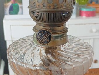 STAROŽITNÁ SECESNÍ PETROLEJOVÁ LAMPA EHRICH & GRAETZ-19.STOL - 15