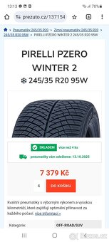 Zimní pneu 275 30r20 . 2kusy zánovní dot 2023 - 15