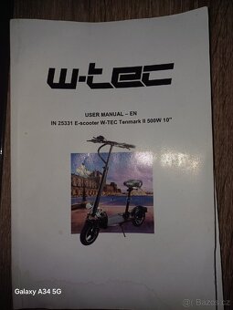 Prodám E-scooter W-TEC Tenmark ll 500W. 10' - 15
