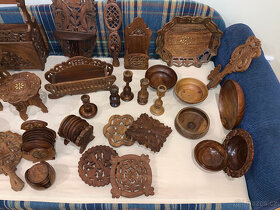 Indické dřevo dekorace 39ks_1980 - 1985 zachovalý stav - 15