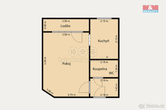 Pronájem bytu 1+1, 34 m², Aš, ul. Hlavní - 15