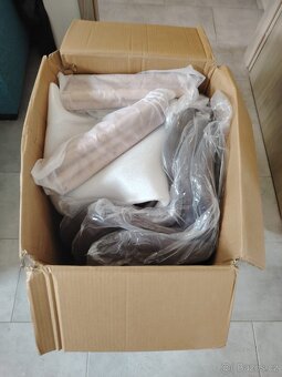 Nová sada 4 jídelní židle, šedá samet, dřevo - 15