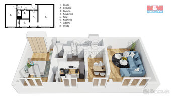 Prodej bytu 3+1, 69,4 m², s garáží a zahradou, Opatov - 15