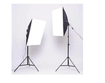 Fotopozadí (3- bílé, černé, zelené) + 2x softbox 90W - 15