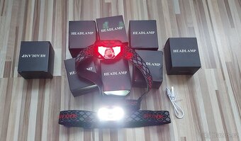 Čelová svítilna COB-LED+červené světlo,ultralehká,vodotěsná. - 15