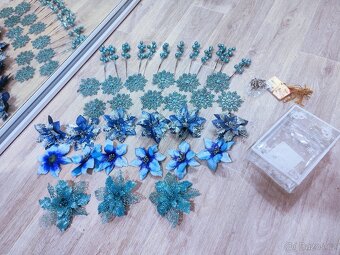 Vánoční ozdoby, květ, vločka,m. Různé barvy - 15