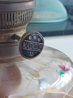 ART DECO STAROŽITNÁ MALOVANÁ PETROLEJKA ERICH & GRAETZ - 15