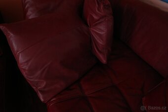 NATUZZI bordová kožená sedací souprava/ pohovka - 15