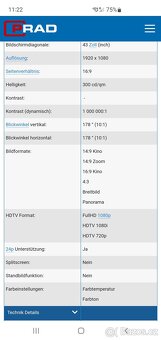 LCD COLOR TV zn.SHARP 43"/108cm - 15