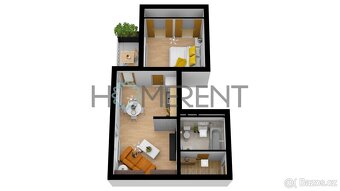 Pronájem bytu 2+kk s výhledem do zeleně (46m²), Liberec - Ro - 15