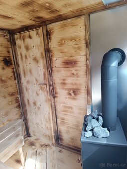 Finská venkovní sauna 2x2 m, pro až 6 osob,kamna na dřevo - 15