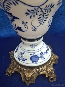 Porcelánová, petrolejová lampa Míšen - 15