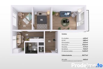 Pronájem bytu 3+1, 60 m2 – Dukelských bojovníků, Znojmo - 15