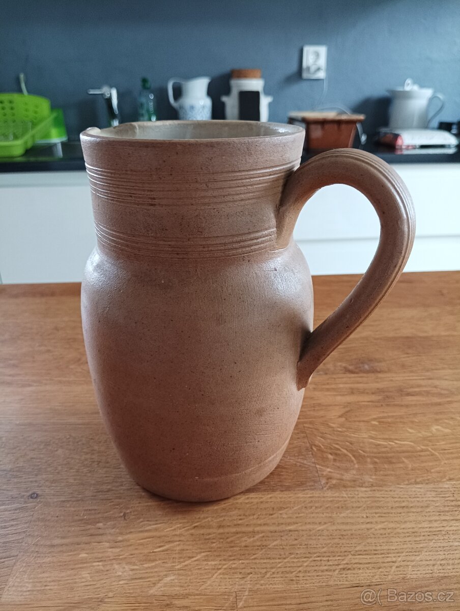 KAMENINOVÝ DŽBÁN GRES DU BERRY RUČNĚ VYROBENÝ - FRANCIE - 16