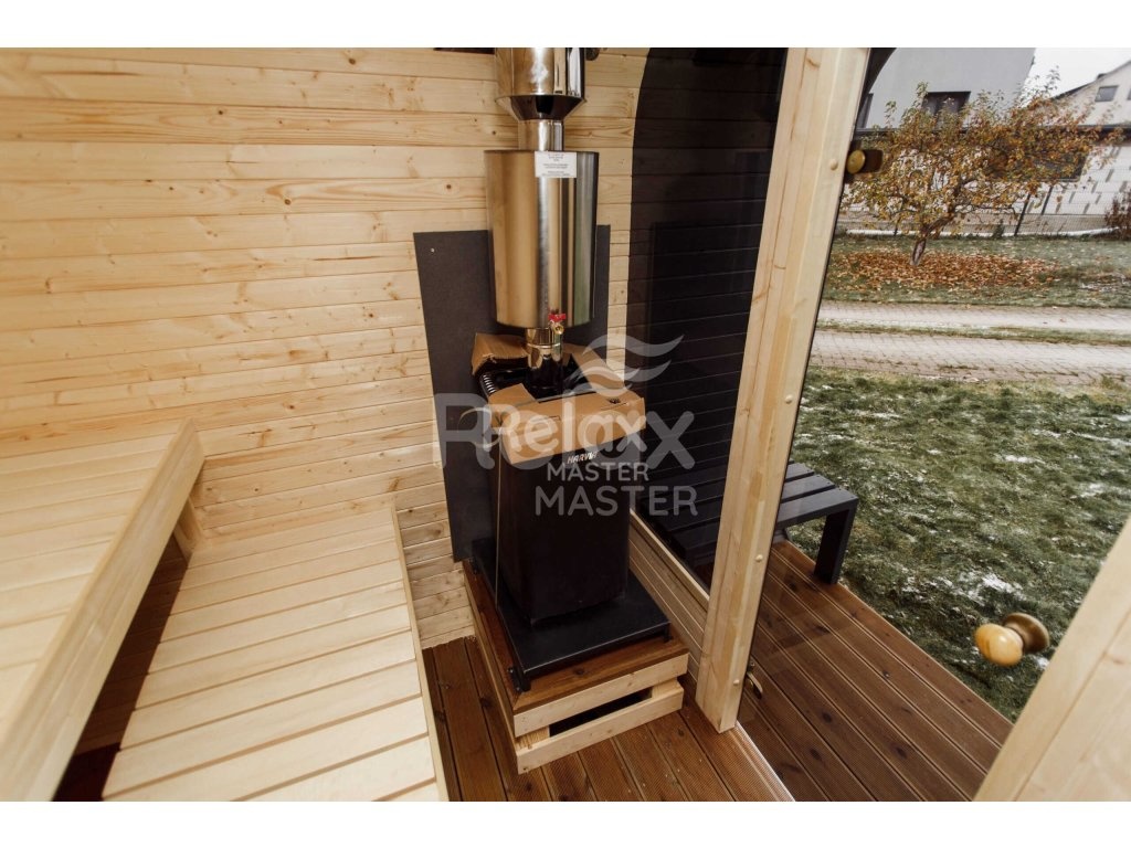 Zahradní finská sauna CUBE sauna 3M s terasou - 16