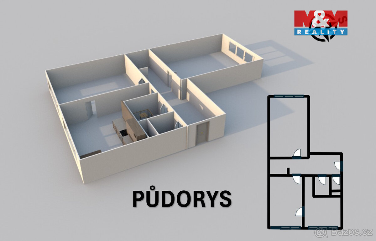 Prodej bytu 2+1, 58 m², Kutná Hora, ul. Ortenova - 16