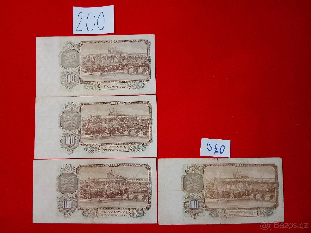 Československé bankovky třetí část ceny jsou za ks a na fotu - 16