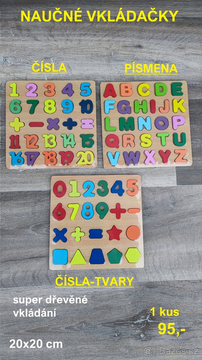 Dřevěné montessori hračky - VÝPRODEJ - 16