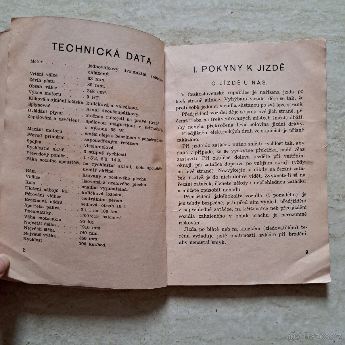 Príručka Jawa 250 Špeciál FJ Předválečna - 16