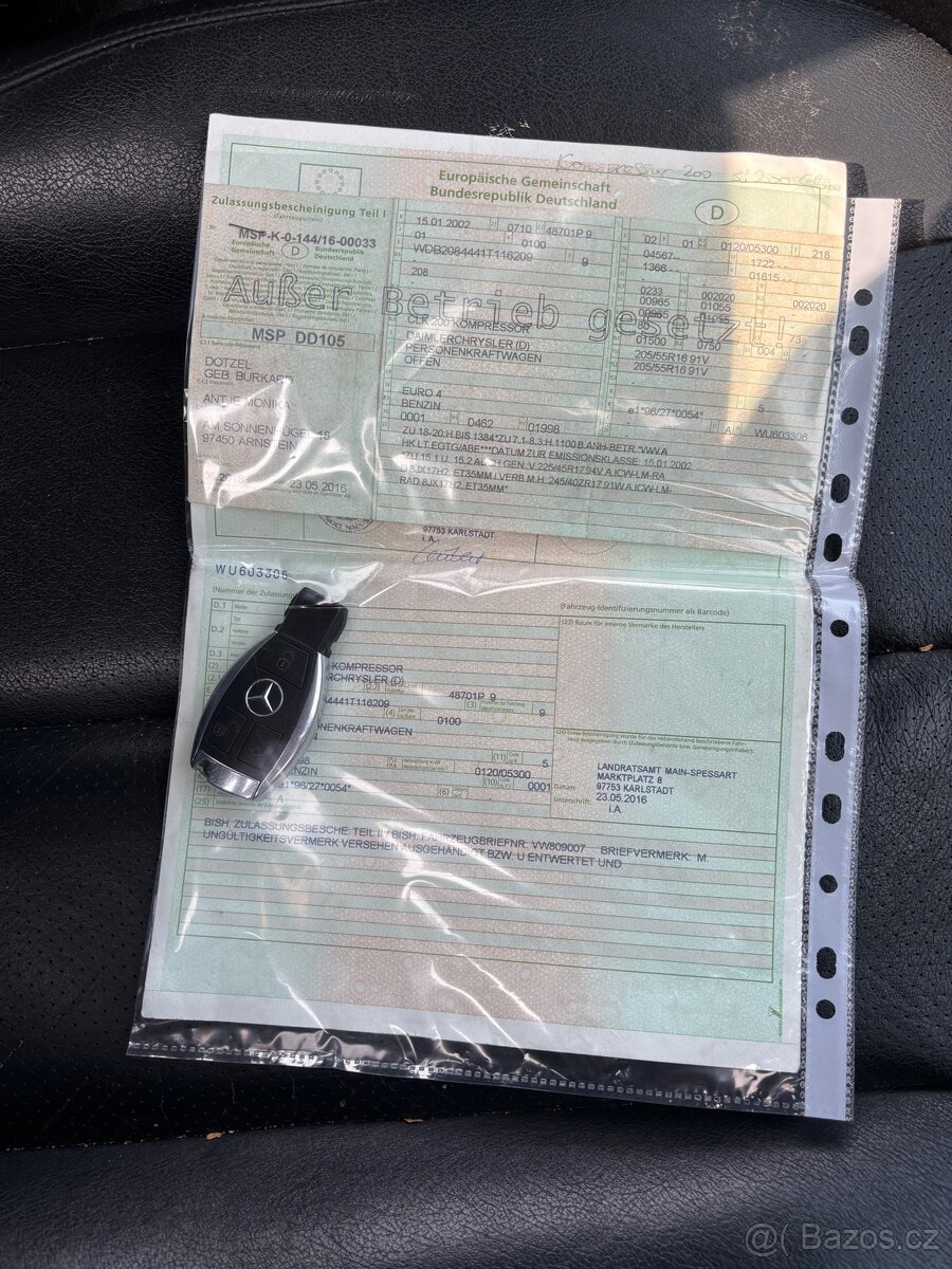Mercedes CLK cabrio 200 kompressor manuál - 16