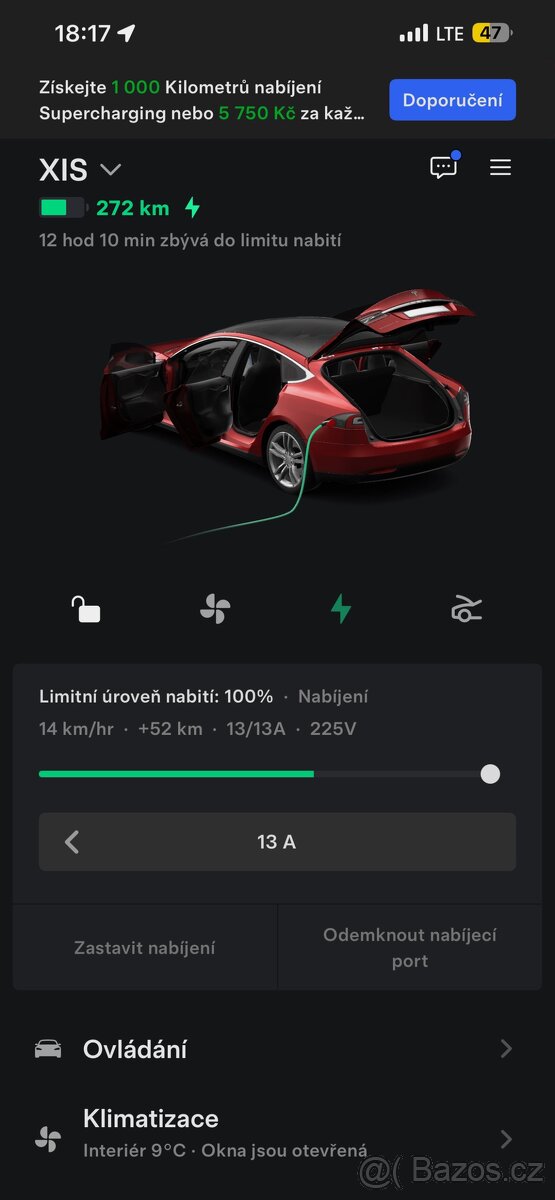 Tesla Model S85 El.Panorama Kuze Vzd.podvozek barva RedMult - 16