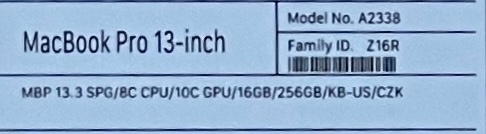 Apple MacBook Pro 13,3" 2022 M2 16GB/256GBSSD/macOS CZ - 16