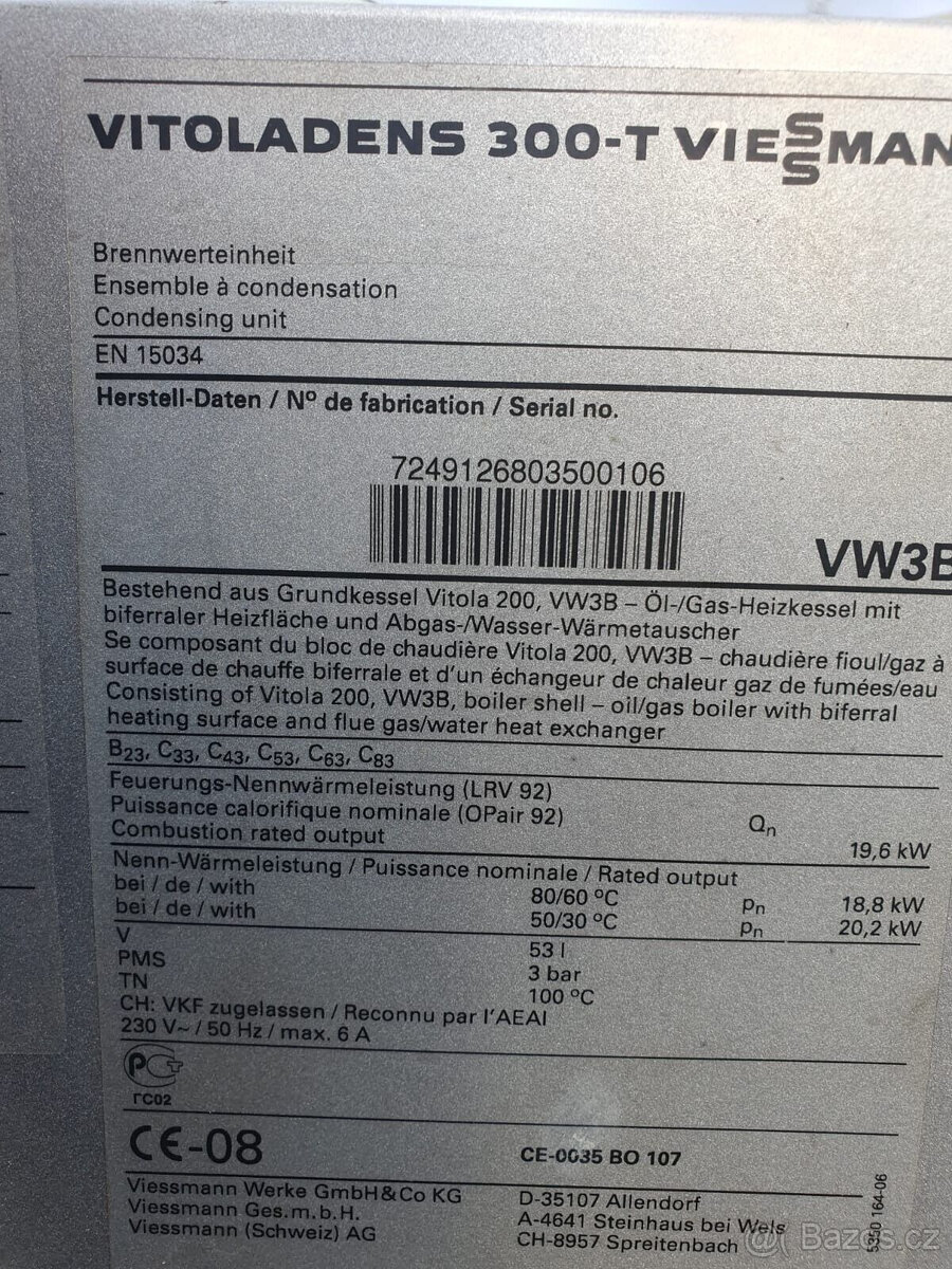 Viessmann Vitoladens 300-T VW3B olejový kondenzační kotel 19 - 16