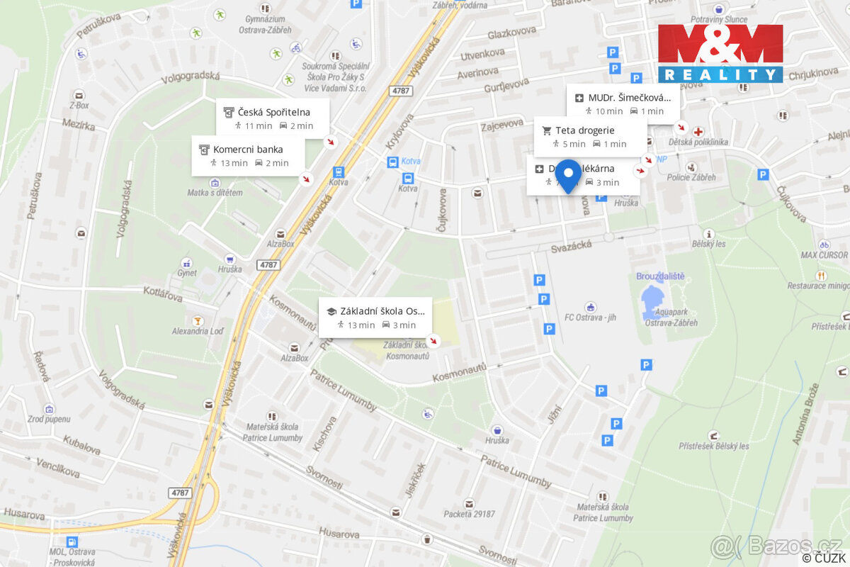 Pronájem bytu 1+1, 29 m2, v Ostravě, ul. Čujkovova - 16