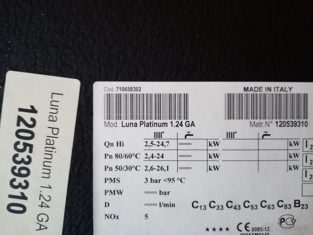 BAXI Luna Platinum 1.24 GA, BAXI DUO-TEC COMPACT 1.24 GA - 16