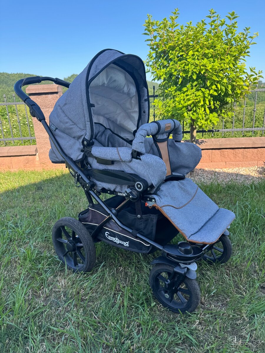 Emmaljunga kočárek set -šedo-hnědá - 16